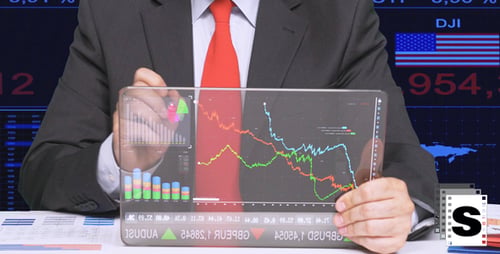 Broker Using Futuristic Tablet