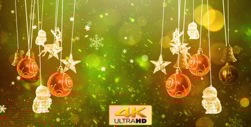 Festive Christmas Ornaments and Snowflakes Holiday Background