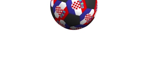 3D Animated Croatia Soccer Ball Loop with Alpha Channel