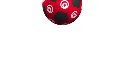 3D Football Ball with Tunisian Flag Design Animation