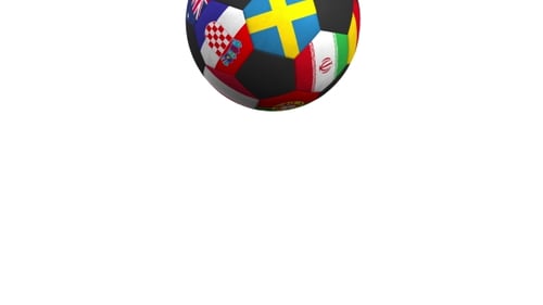 Bouncing Football Ball Featuring Different National Teams Accents Flag of Sweden