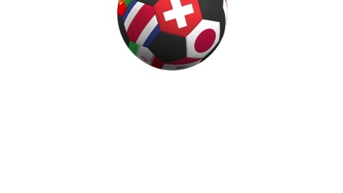 Bouncing Football Ball Featuring Different National Teams Accents Flag of Switzerland