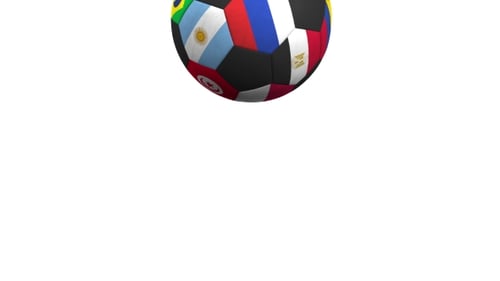 Animated 3D Soccer Ball with National Flags