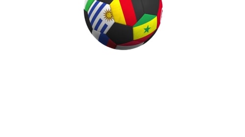 Bouncing Football Ball Featuring Different National Teams Accents Flag of Germany