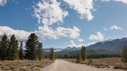 Time Lapse of the clouds above a dirt road