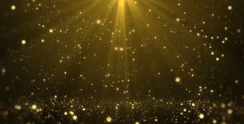 Sparkling Snowflakes and Golden Particles Christmas Background