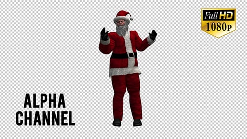 Christmas Santa Claus 3D Dance Animation with Alpha Channel