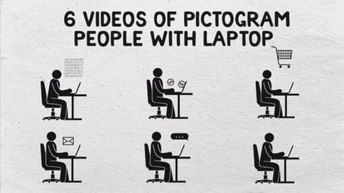 Animated Stick Figure People Using Laptops Digital Actions