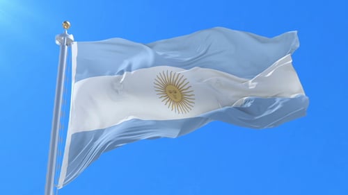 Realistic Argentina Flag Waving Loop