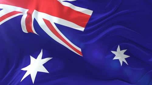 Realistic Waving Australian Flag Seamless Loop