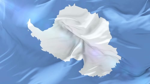 Realistic Waving Flag of Antarctica Animation