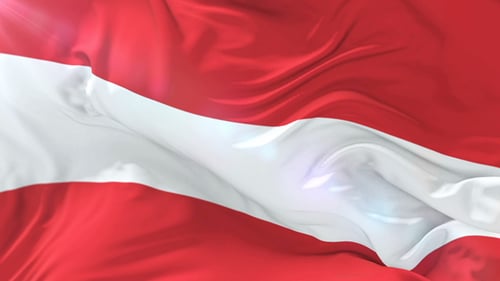 Realistic Waving Austria Flag with Fabric Movement