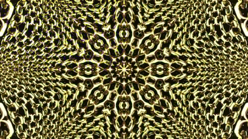 Golden Chain Kaleidoscope Dynamic Abstract Pattern Loop