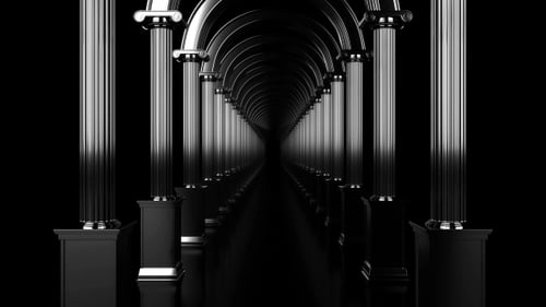 Infinite Corridor of Classical Pillars and Arches Loop