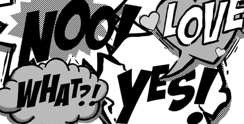 Animated Hand-Drawn Comic Bubbles and Exclamations