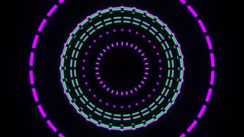 Disco Pulsation of Multicolored Circles VJ Loop