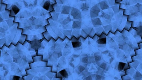 Blue Abstract Geometric Looping Kaleidoscopic Background