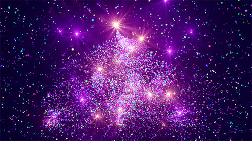 Sparkling Christmas Tree Glitter Particles Festive Background Animation