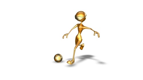 Personaje 3D de Gold Man - Jugador de fútbol