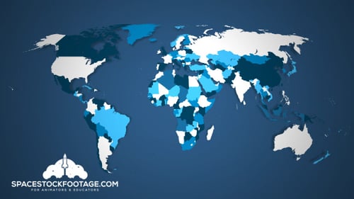 Animated World Map Assembly with Modern Corporate Design