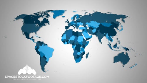 Animated World Map Assembling from Country Shapes