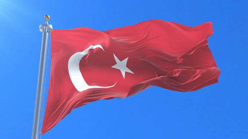 Drapeau de la Turquie ondulant