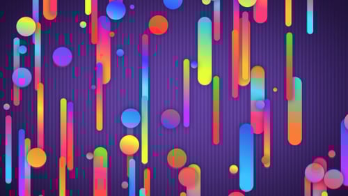 Dynamic Rainbow Geometric Shapes Looping Background