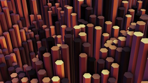 Dynamic Abstract Hexagonal Pillars Up and Down Motion Background