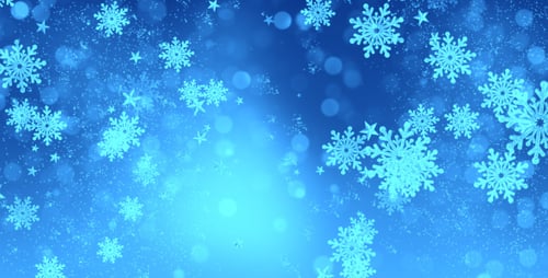 Animated Winter Wonderland with Falling Snowflakes and Shimmering Stars