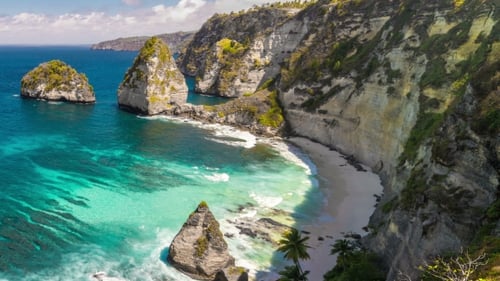 Hidden White Atuh Beach at Nusa Penida Island, Bali, Indonesia