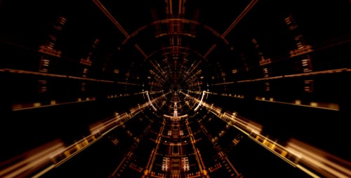 Futuristic Digital Tunnel Flythrough Loop for Technology Backgrounds