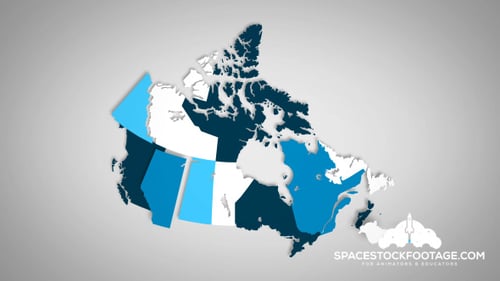 Animated Canada Map with Assembling Provinces Infographic