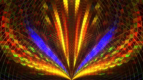 Abstract Geometric Background with Colorful Light Rays