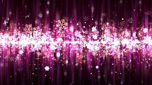 Festive Sparkling Snowflakes and Radiant Pink Light Background