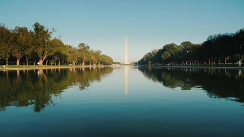Washington Monument with Reflection in Water. Washington, DC