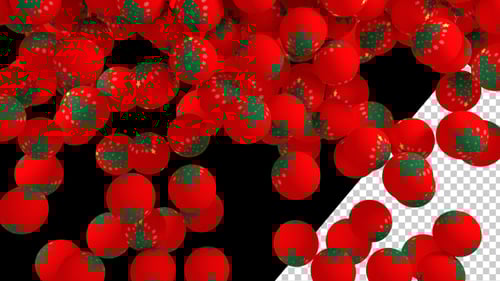 Falling Red Christmas Ornaments Transition