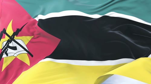 Realistic Mozambique National Flag Waving Animation