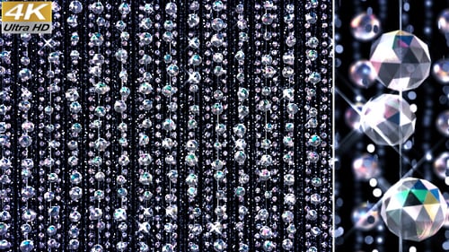 Abstract Sparkling Diamond String Curtain Seamless Loop