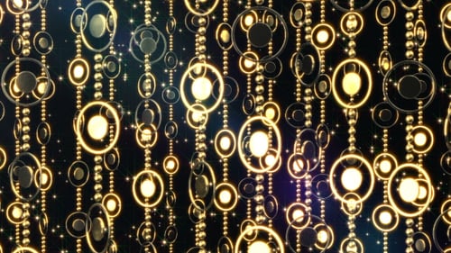 Elegant Golden Sparkling Circles and Beads Background Loop