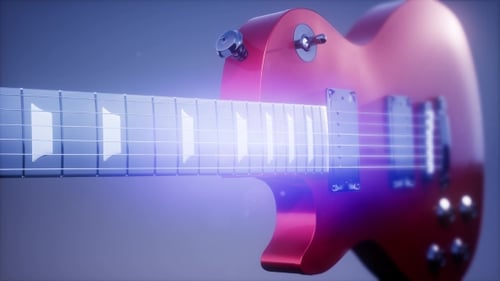 Dynamic 3D Electric Guitar Fretboard Reveal Animation