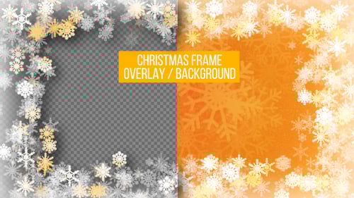 Animated Golden Snowflakes Winter Frame Border