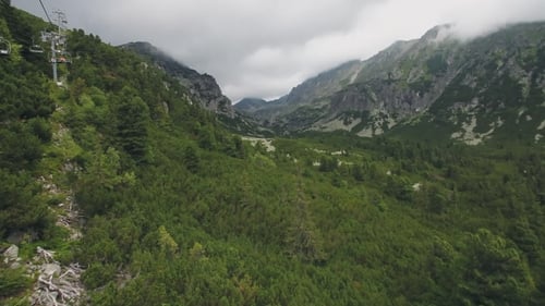 View From Ski-lift Cable Car in Tatra Mountains