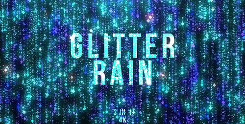 Blauer Glitzer-Regen
