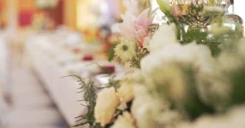 Table Decorations at a Wedding