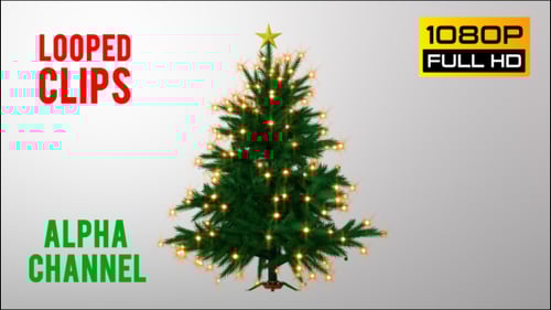 Animated Christmas Tree with Glowing Lights