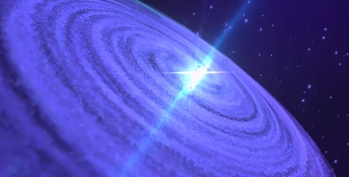 Swirling Galaxy with Bright Central Star in Deep Space