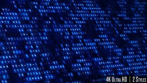 Números de computadora digital de pantalla de datos 4K