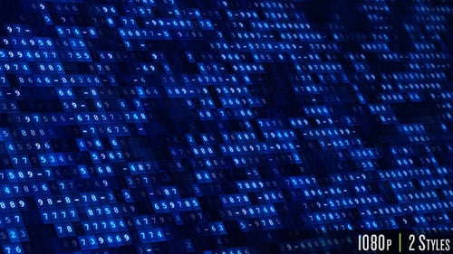 Pantalla de números de datos de computadora digital