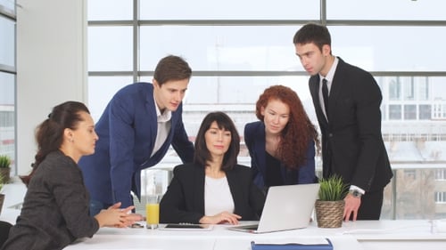 Portrait of Young Business Team at Work. Bright Contemporary Small Creative Business