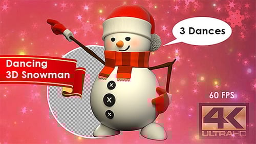 3D Animated Dancing Snowman Character for Christmas Festivities